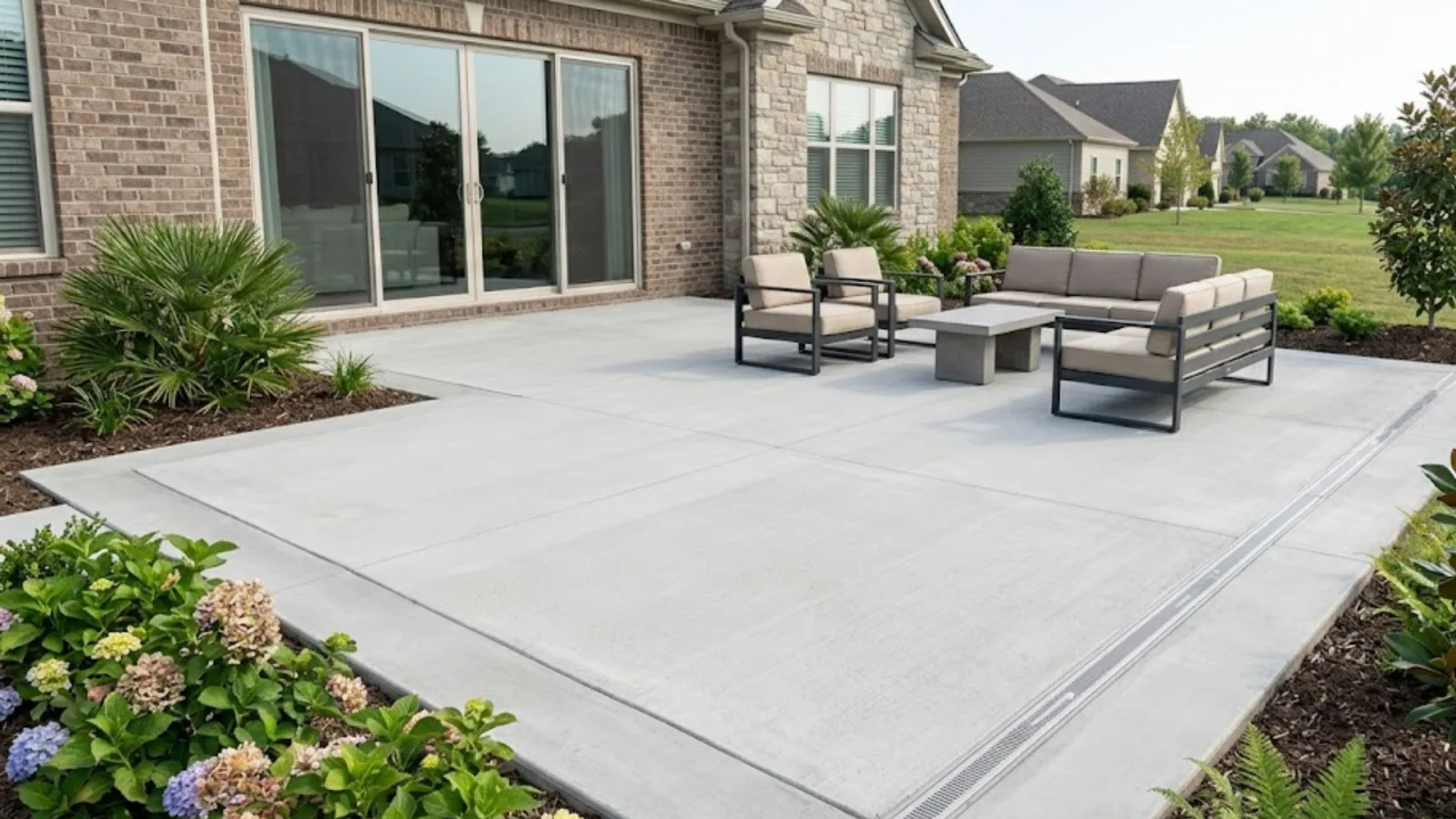 New concrete patio slab