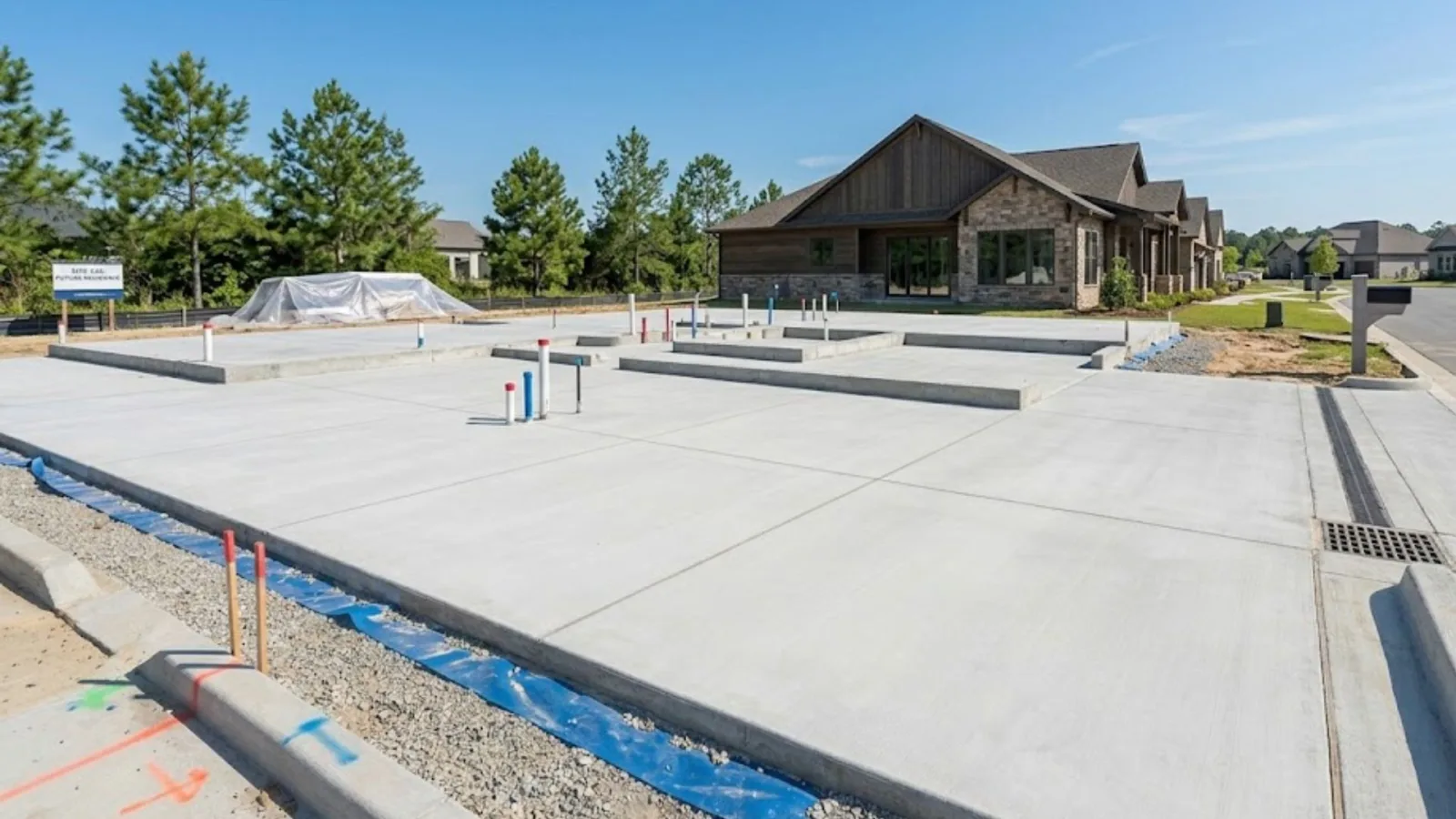 Concrete slab for new home