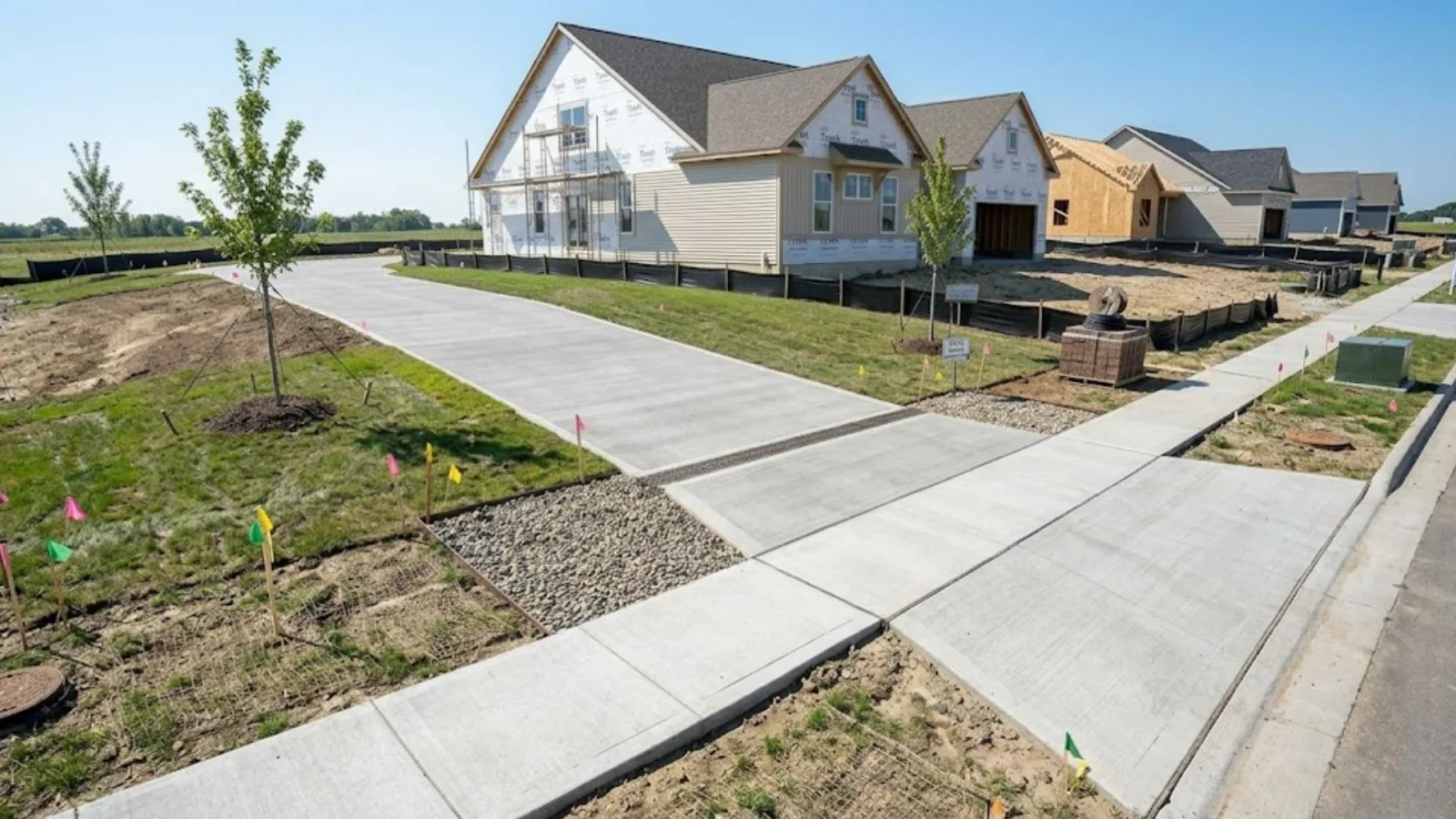 Concrete sidewalks
